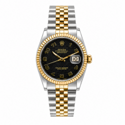 Rolex Datejust 36MM 16233 Two-Tone Black Jubilee Dial Watch